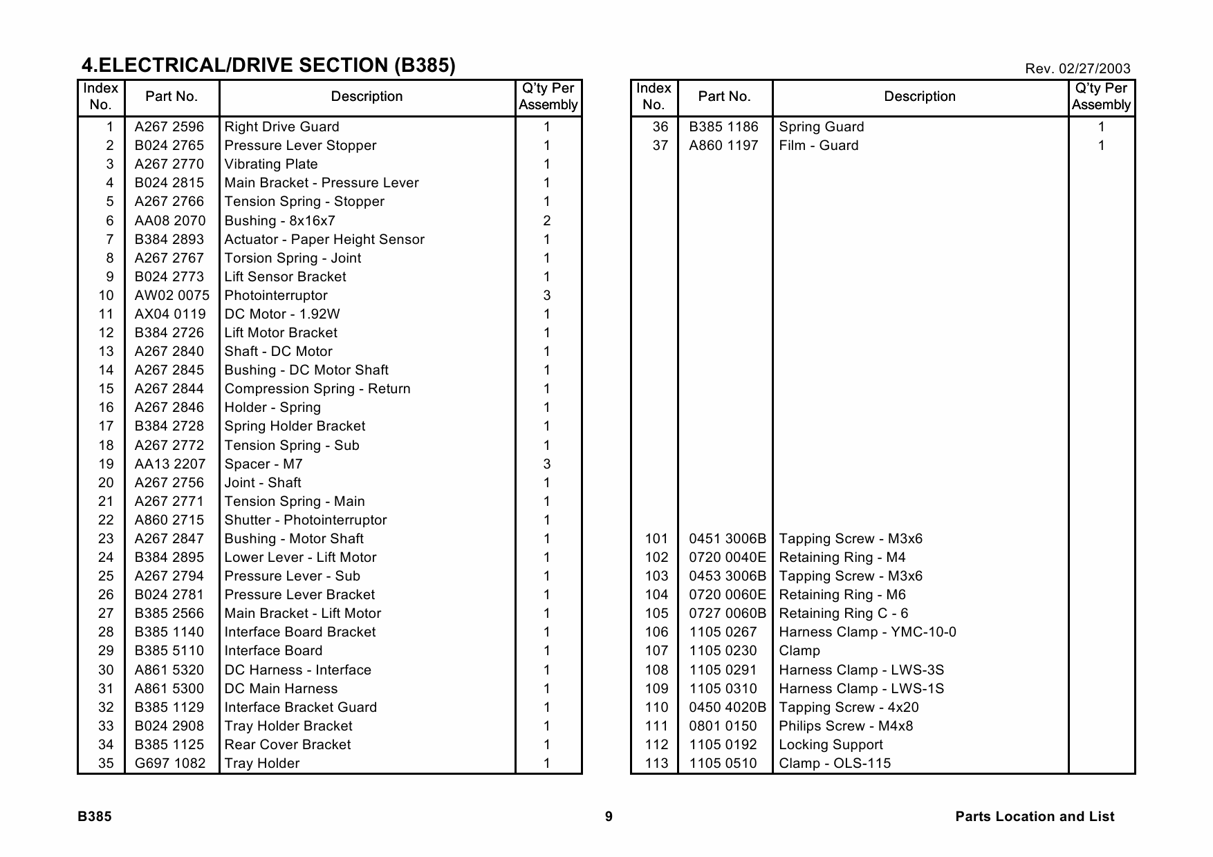 RICOH Options B385 PAPER-TRAY Parts Catalog PDF download-6